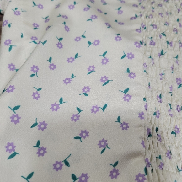 Princess Polly Womens Allyson Yellow Floral Puff Sleeve Cropped Top - Picture 4 of 4